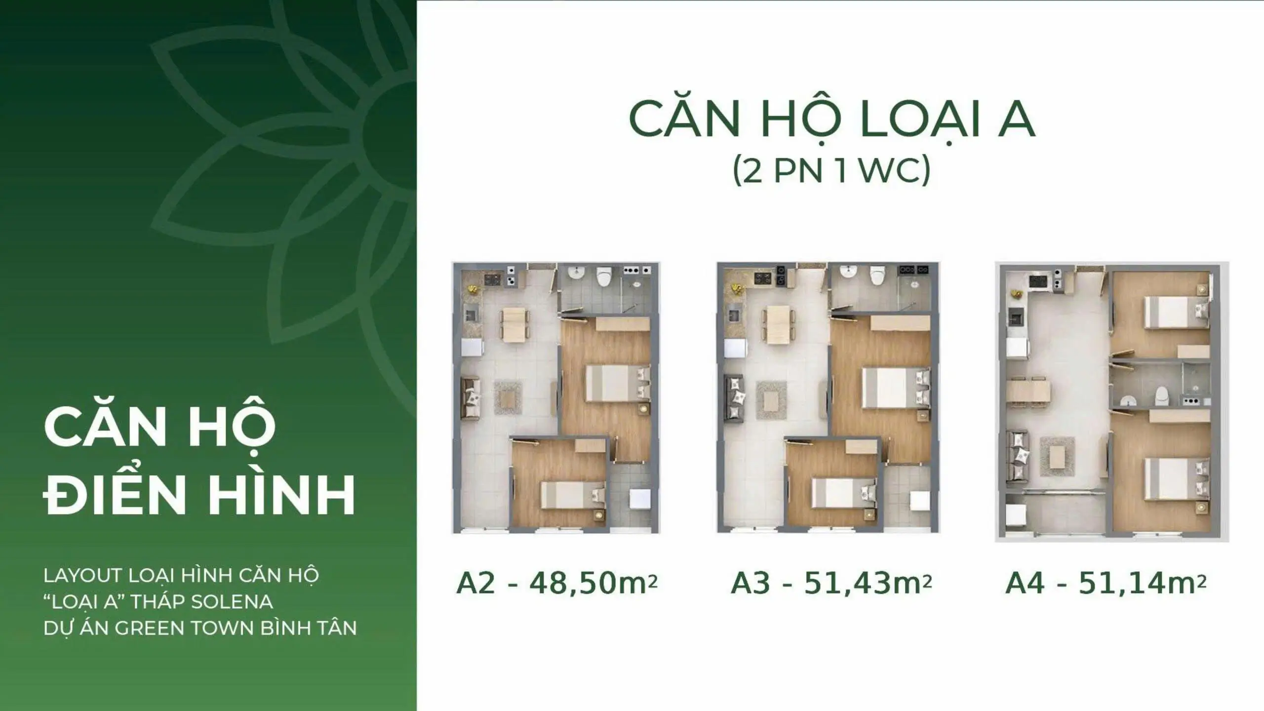 Căn hộ loại A tháp Solena dự án Green Town Bình Tân