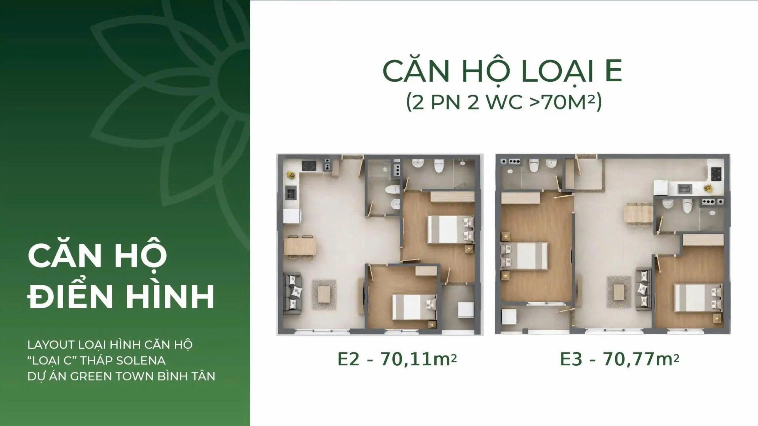 Căn hộ loại E tháp Solena dự án Green Town Bình Tân