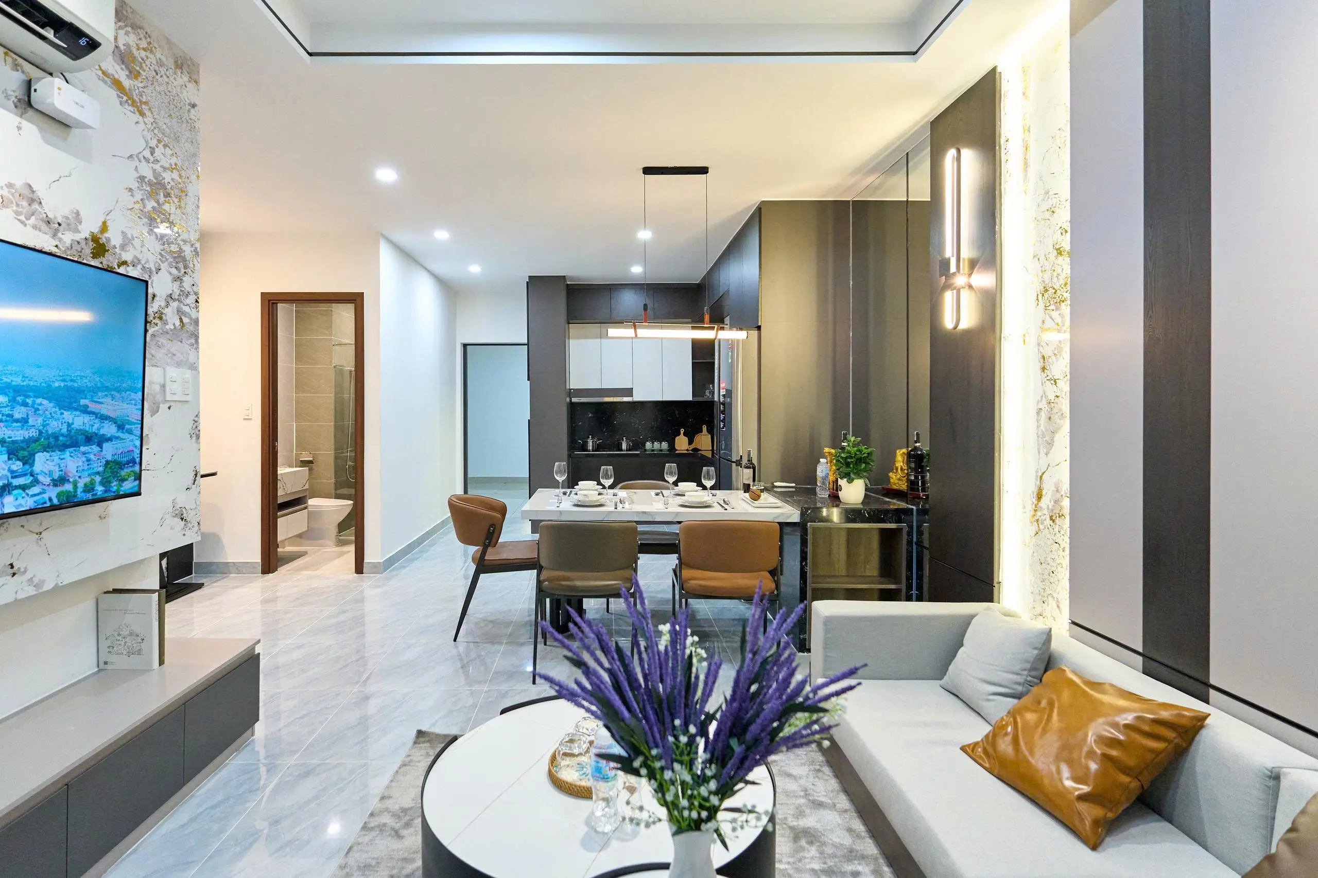Ảnh nhà mẫu tháp Solena dự án Green Town Bình tân