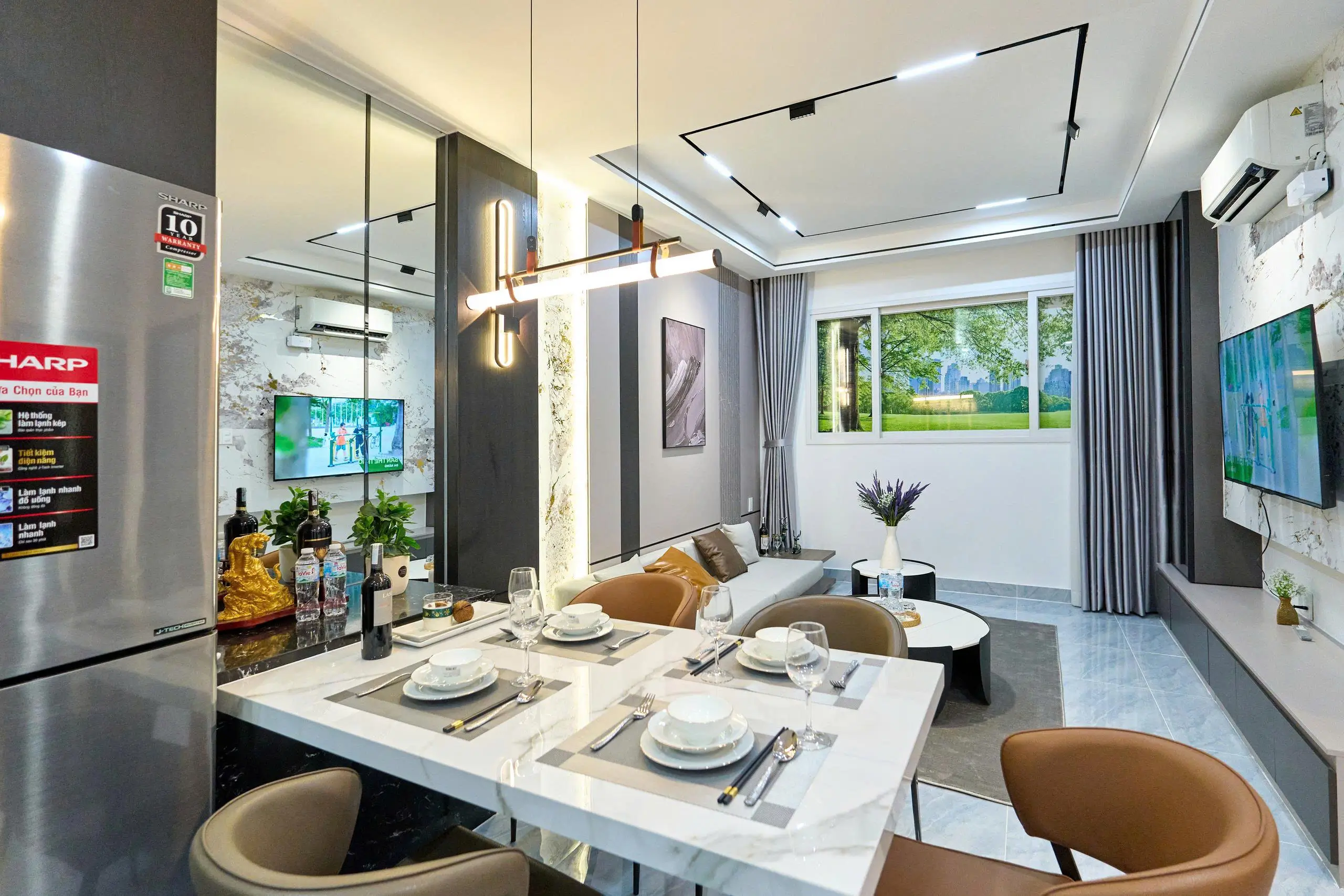 Ảnh nhà mẫu tháp Solena dự án Green Town Bình tân