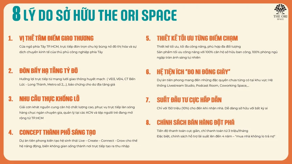 8 Lý do nên sở hữu The Ori Space
