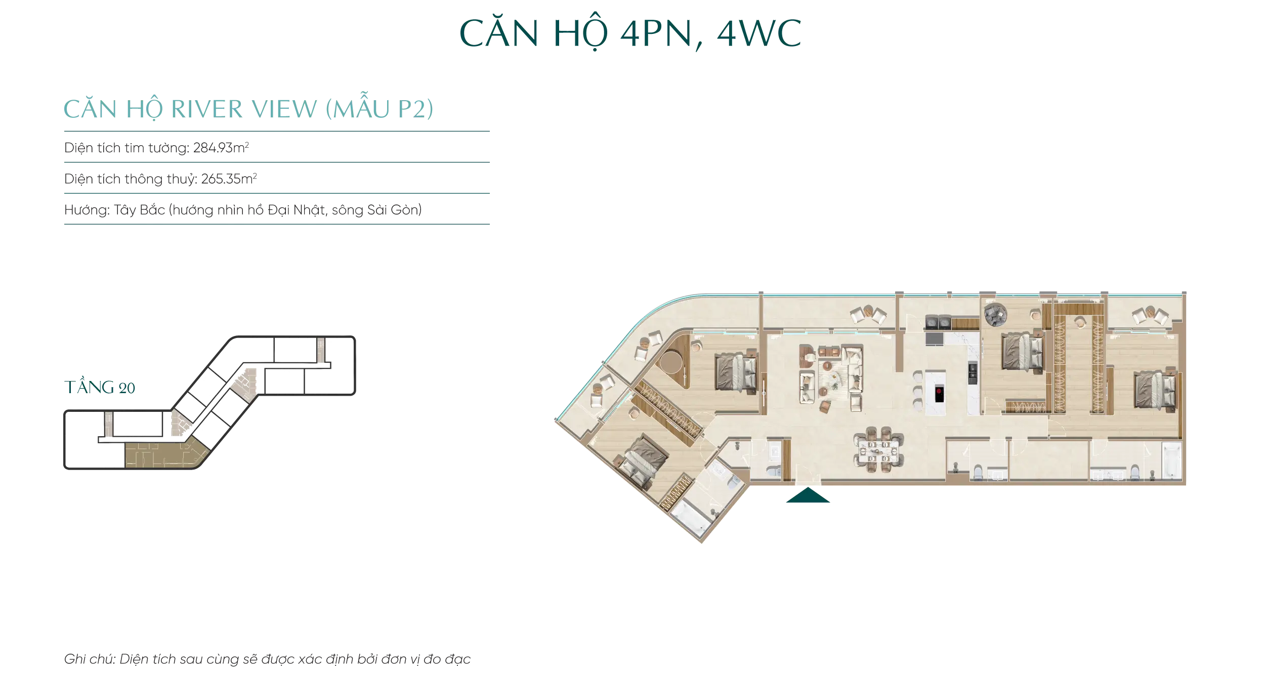 Mặt bằng căn hộ tầng 20 Diamond Sky