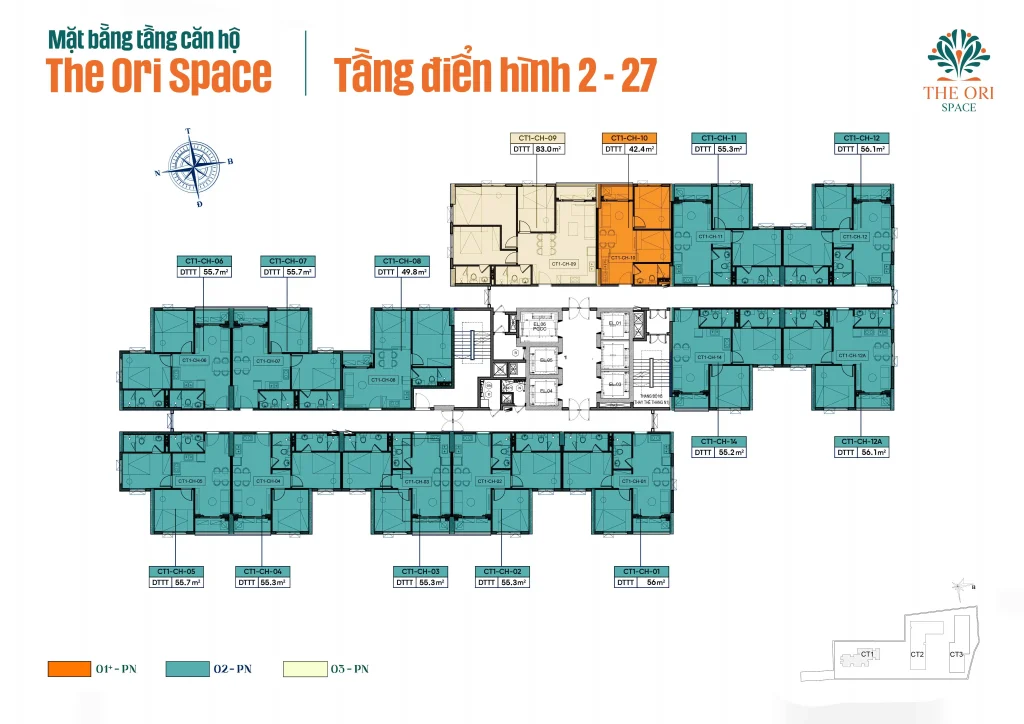 Mặt bằng tầng điển hình The Ori Space