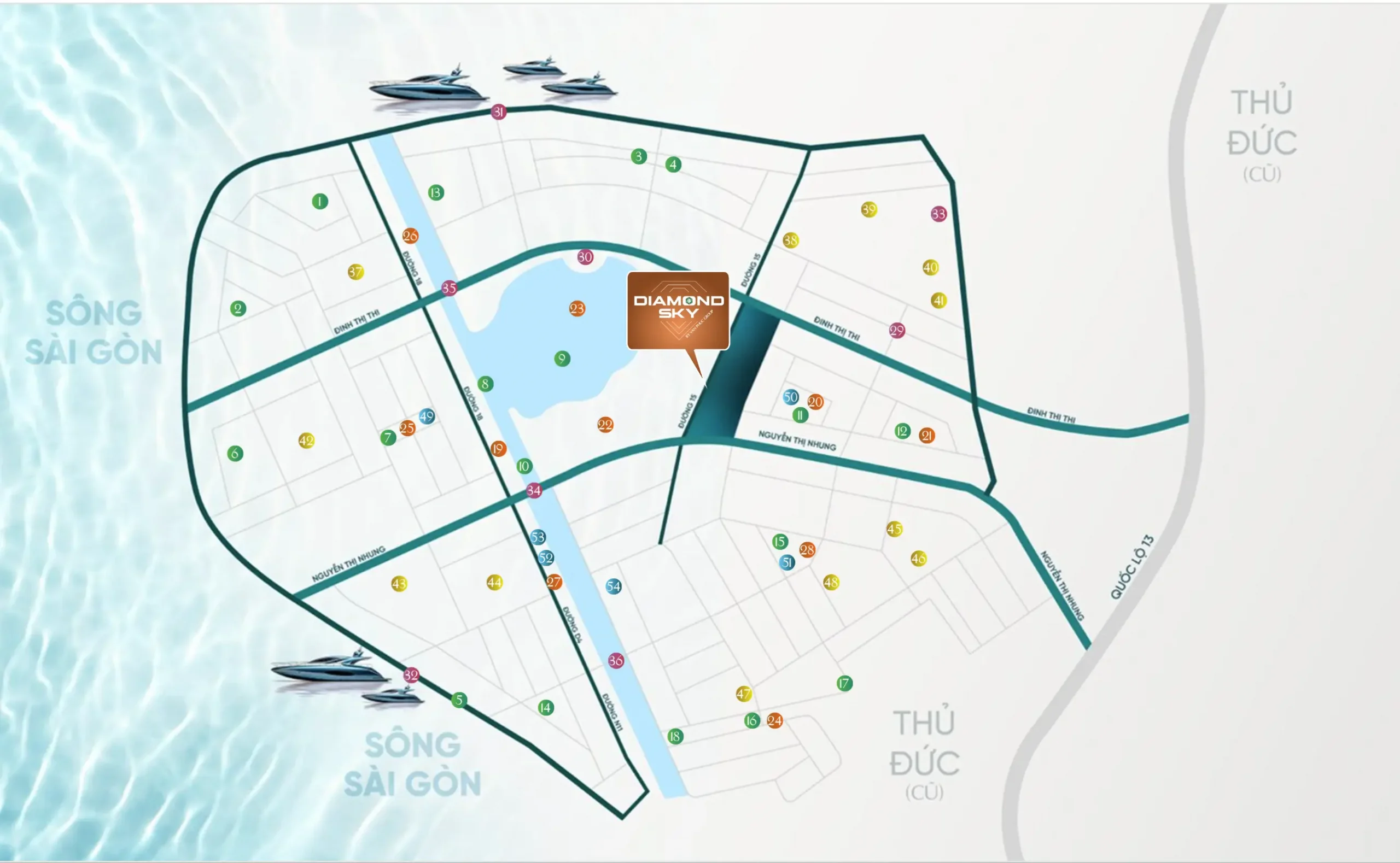 Vị trí tiện ích Diamond Sky