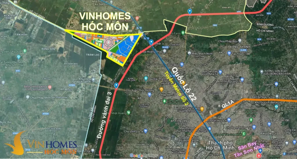 Vị trí Vinhomes Hóc Môn