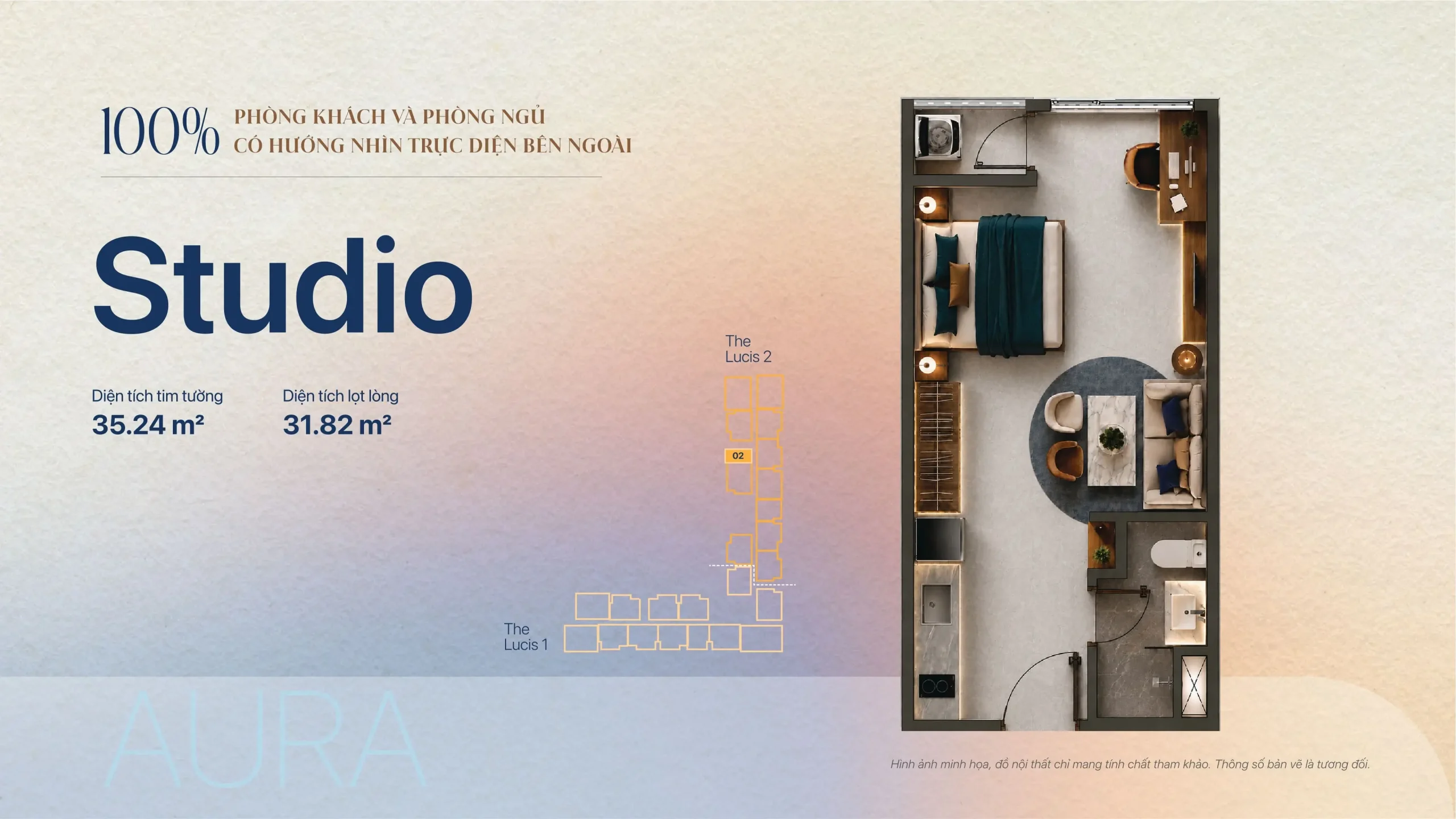 Layout thiết kế Căn hộ Studio TT Genesis Nhà Bè