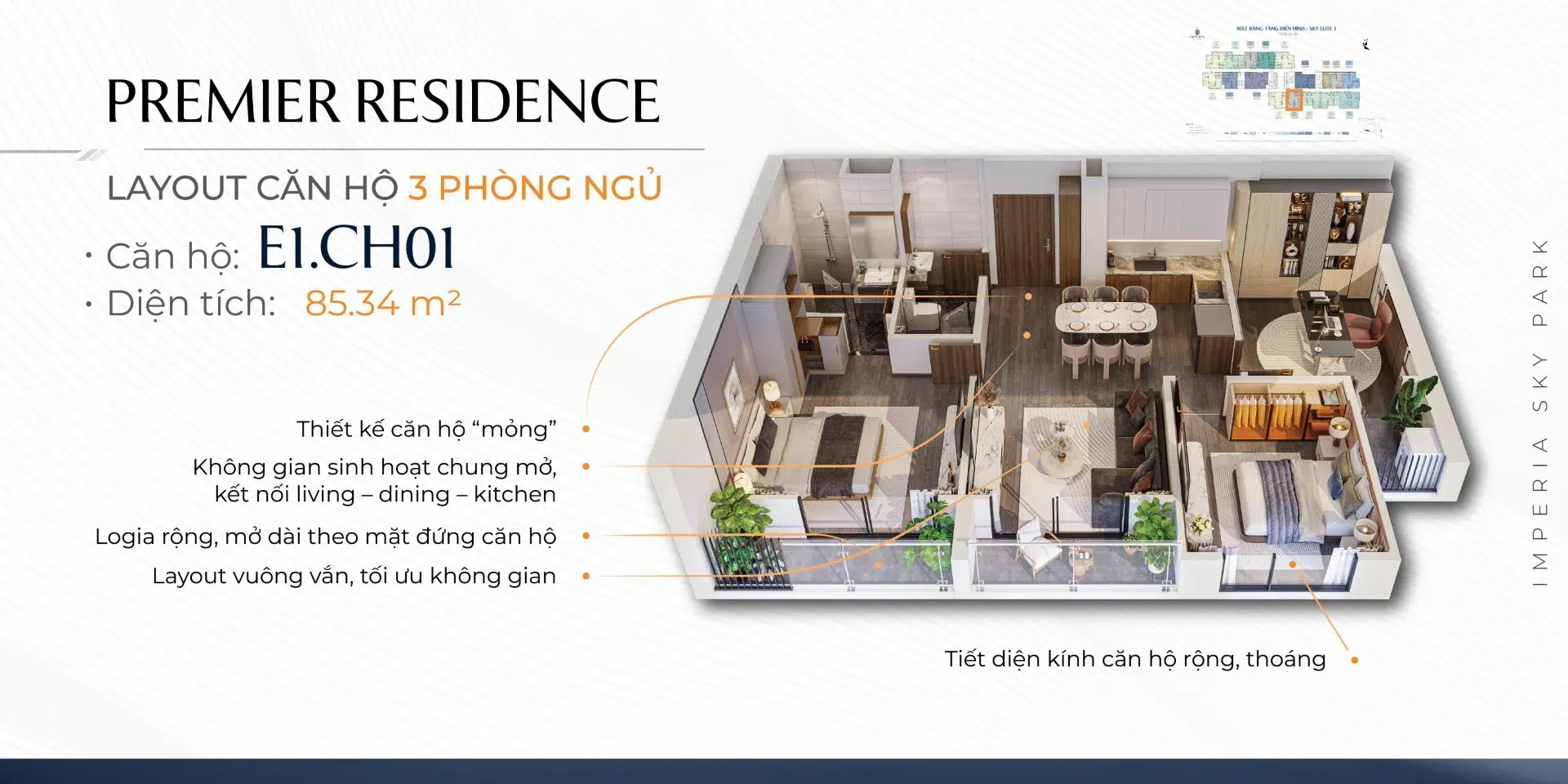Imperia Green Paradise 15 Căn Hộ 3 Phòng Ngủ