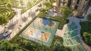 Imperia Green Paradise 8 Khu thể thao ngoài trời tại dự án Imperia với sân tennis, sân cầu lông và máy tập đa năng giữa không gian xanh.