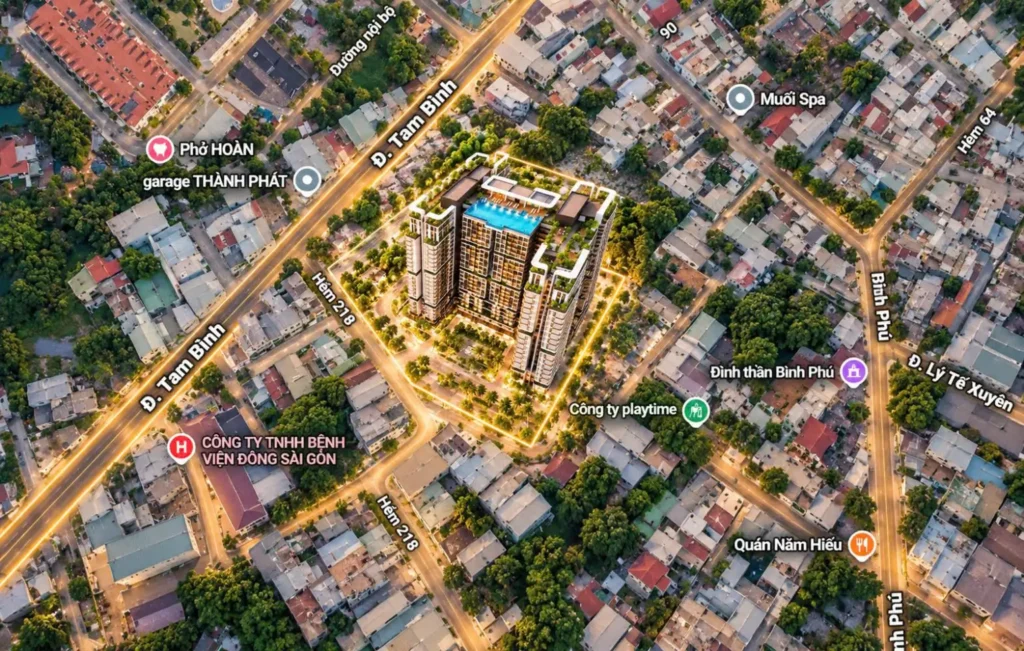 Vị trí kết nối dự án Happy One Elite