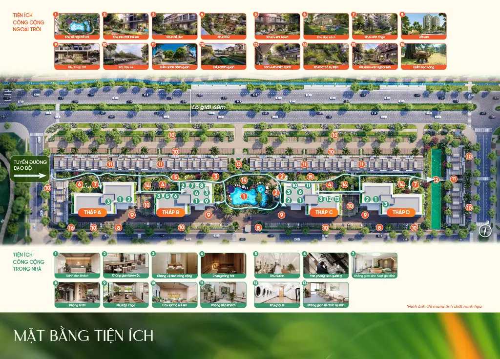 Mặt bằng tiện ích Solaria Rise